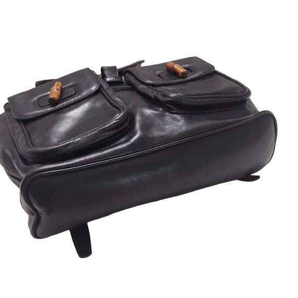 GUCCI Bamboo Black Leather - Backpack 397-070925 - Picture 4 of 9